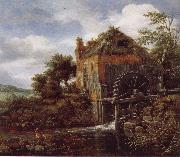 Jacob van Ruisdael, Thatch-Roofedhouse with a water Mill